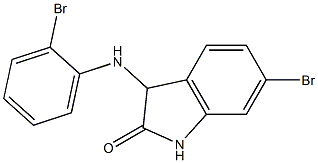 6-bromo-3-[(2-bromophenyl)amino]-2,3-dihydro-1H-indol-2-one 化学構造式