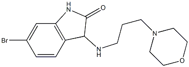 6-bromo-3-{[3-(morpholin-4-yl)propyl]amino}-2,3-dihydro-1H-indol-2-one,,结构式