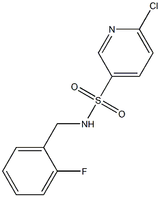 6-chloro-N-[(2-fluorophenyl)methyl]pyridine-3-sulfonamide 结构式