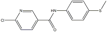 6-chloro-N-[4-(methylsulfanyl)phenyl]pyridine-3-carboxamide,,结构式