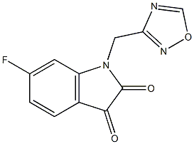 6-fluoro-1-(1,2,4-oxadiazol-3-ylmethyl)-2,3-dihydro-1H-indole-2,3-dione,,结构式