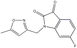 6-fluoro-1-[(5-methyl-1,2-oxazol-3-yl)methyl]-2,3-dihydro-1H-indole-2,3-dione 结构式