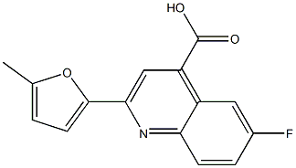 6-fluoro-2-(5-methylfuran-2-yl)quinoline-4-carboxylic acid,,结构式