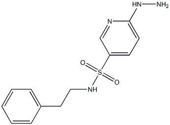 6-hydrazinyl-N-(2-phenylethyl)pyridine-3-sulfonamide 化学構造式