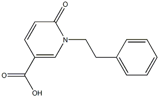 6-oxo-1-(2-phenylethyl)-1,6-dihydropyridine-3-carboxylic acid 化学構造式