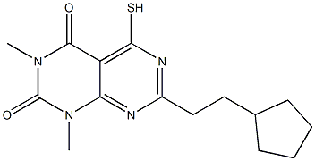 7-(2-cyclopentylethyl)-5-mercapto-1,3-dimethylpyrimido[4,5-d]pyrimidine-2,4(1H,3H)-dione Structure