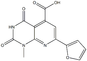 7-(furan-2-yl)-1-methyl-2,4-dioxo-1H,2H,3H,4H-pyrido[2,3-d]pyrimidine-5-carboxylic acid 结构式