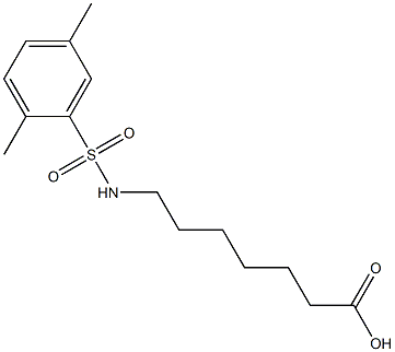 7-[(2,5-dimethylbenzene)sulfonamido]heptanoic acid 结构式