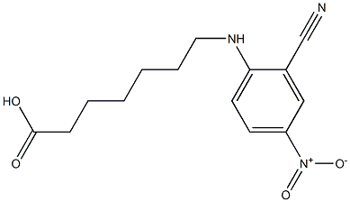 7-[(2-cyano-4-nitrophenyl)amino]heptanoic acid Struktur