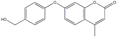 7-[4-(hydroxymethyl)phenoxy]-4-methyl-2H-chromen-2-one Struktur