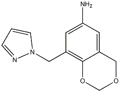 8-(1H-pyrazol-1-ylmethyl)-2,4-dihydro-1,3-benzodioxin-6-amine 化学構造式