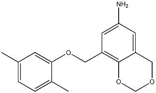 8-(2,5-dimethylphenoxymethyl)-2,4-dihydro-1,3-benzodioxin-6-amine,,结构式