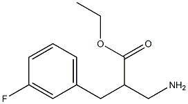 ethyl 3-amino-2-[(3-fluorophenyl)methyl]propanoate 化学構造式
