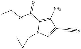 ethyl 3-amino-4-cyano-1-cyclopropyl-1H-pyrrole-2-carboxylate 化学構造式