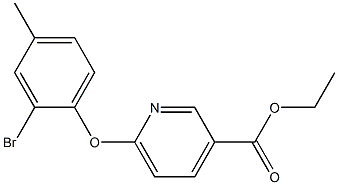 ethyl 6-(2-bromo-4-methylphenoxy)pyridine-3-carboxylate,,结构式