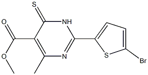 methyl 2-(5-bromothien-2-yl)-4-methyl-6-thioxo-1,6-dihydropyrimidine-5-carboxylate 化学構造式