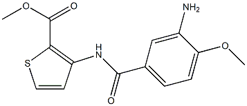 methyl 3-[(3-amino-4-methoxybenzene)amido]thiophene-2-carboxylate,,结构式