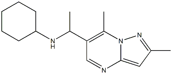 N-(1-{2,7-dimethylpyrazolo[1,5-a]pyrimidin-6-yl}ethyl)cyclohexanamine Structure