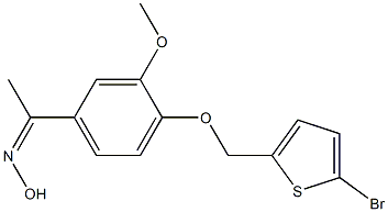 N-(1-{4-[(5-bromothiophen-2-yl)methoxy]-3-methoxyphenyl}ethylidene)hydroxylamine 化学構造式