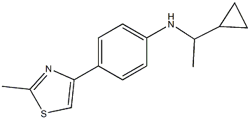 N-(1-cyclopropylethyl)-4-(2-methyl-1,3-thiazol-4-yl)aniline Struktur