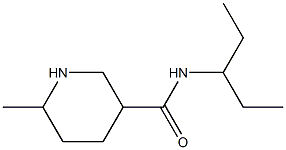 N-(1-ethylpropyl)-6-methylpiperidine-3-carboxamide,,结构式