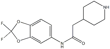 N-(2,2-difluoro-1,3-benzodioxol-5-yl)-2-piperidin-4-ylacetamide Struktur