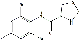 N-(2,6-dibromo-4-methylphenyl)-1,3-thiazolidine-4-carboxamide Struktur