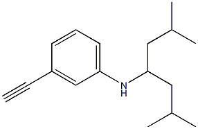 N-(2,6-dimethylheptan-4-yl)-3-ethynylaniline 化学構造式