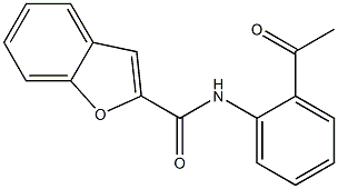 N-(2-acetylphenyl)-1-benzofuran-2-carboxamide 化学構造式