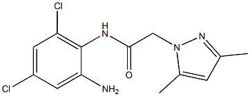 N-(2-amino-4,6-dichlorophenyl)-2-(3,5-dimethyl-1H-pyrazol-1-yl)acetamide,,结构式