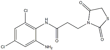 N-(2-amino-4,6-dichlorophenyl)-3-(2,4-dioxo-1,3-thiazolidin-3-yl)propanamide 化学構造式