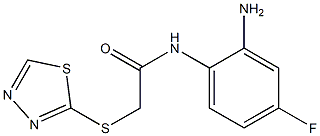 N-(2-amino-4-fluorophenyl)-2-(1,3,4-thiadiazol-2-ylsulfanyl)acetamide Structure