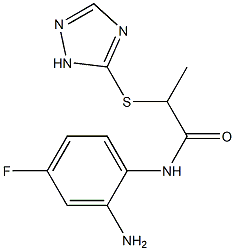 N-(2-amino-4-fluorophenyl)-2-(1H-1,2,4-triazol-5-ylsulfanyl)propanamide,,结构式