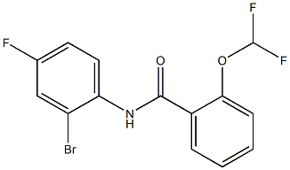 N-(2-bromo-4-fluorophenyl)-2-(difluoromethoxy)benzamide 化学構造式
