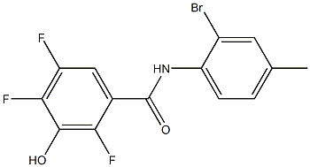 N-(2-bromo-4-methylphenyl)-2,4,5-trifluoro-3-hydroxybenzamide Struktur