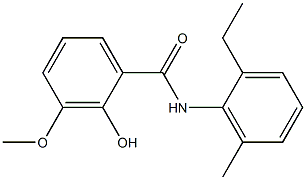 N-(2-ethyl-6-methylphenyl)-2-hydroxy-3-methoxybenzamide Struktur