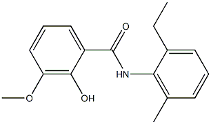 N-(2-ethyl-6-methylphenyl)-2-hydroxy-3-methoxybenzamide 化学構造式