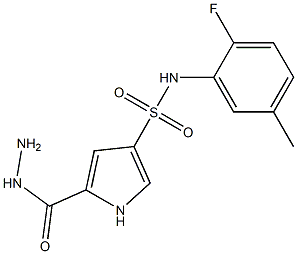 N-(2-fluoro-5-methylphenyl)-5-(hydrazinocarbonyl)-1H-pyrrole-3-sulfonamide Struktur