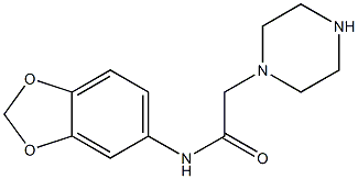 N-(2H-1,3-benzodioxol-5-yl)-2-(piperazin-1-yl)acetamide 化学構造式