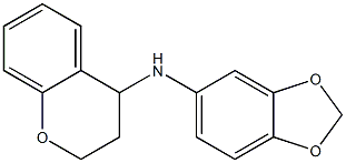 N-(2H-1,3-benzodioxol-5-yl)-3,4-dihydro-2H-1-benzopyran-4-amine 化学構造式