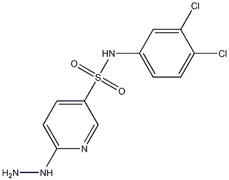N-(3,4-dichlorophenyl)-6-hydrazinylpyridine-3-sulfonamide,,结构式