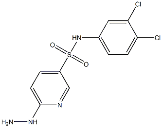 N-(3,4-dichlorophenyl)-6-hydrazinylpyridine-3-sulfonamide 结构式