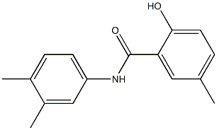 N-(3,4-dimethylphenyl)-2-hydroxy-5-methylbenzamide 化学構造式