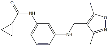 N-(3-{[(3,5-dimethyl-1,2-oxazol-4-yl)methyl]amino}phenyl)cyclopropanecarboxamide 化学構造式