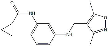 N-(3-{[(3,5-dimethyl-1,2-oxazol-4-yl)methyl]amino}phenyl)cyclopropanecarboxamide,,结构式