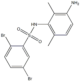 N-(3-amino-2,6-dimethylphenyl)-2,5-dibromobenzene-1-sulfonamide,,结构式