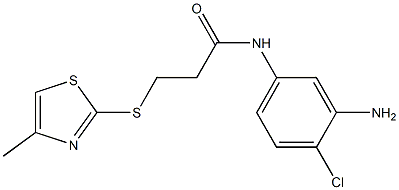 N-(3-amino-4-chlorophenyl)-3-[(4-methyl-1,3-thiazol-2-yl)sulfanyl]propanamide 化学構造式