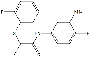 N-(3-amino-4-fluorophenyl)-2-[(2-fluorophenyl)sulfanyl]propanamide,,结构式