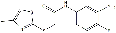 N-(3-amino-4-fluorophenyl)-2-[(4-methyl-1,3-thiazol-2-yl)sulfanyl]acetamide 结构式