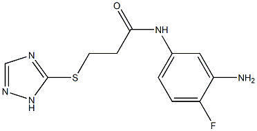N-(3-amino-4-fluorophenyl)-3-(1H-1,2,4-triazol-5-ylsulfanyl)propanamide 结构式